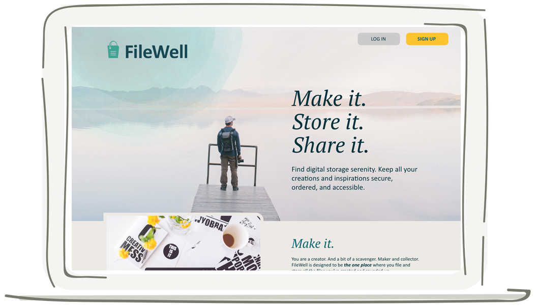 Preview of FileWell marketing homepage